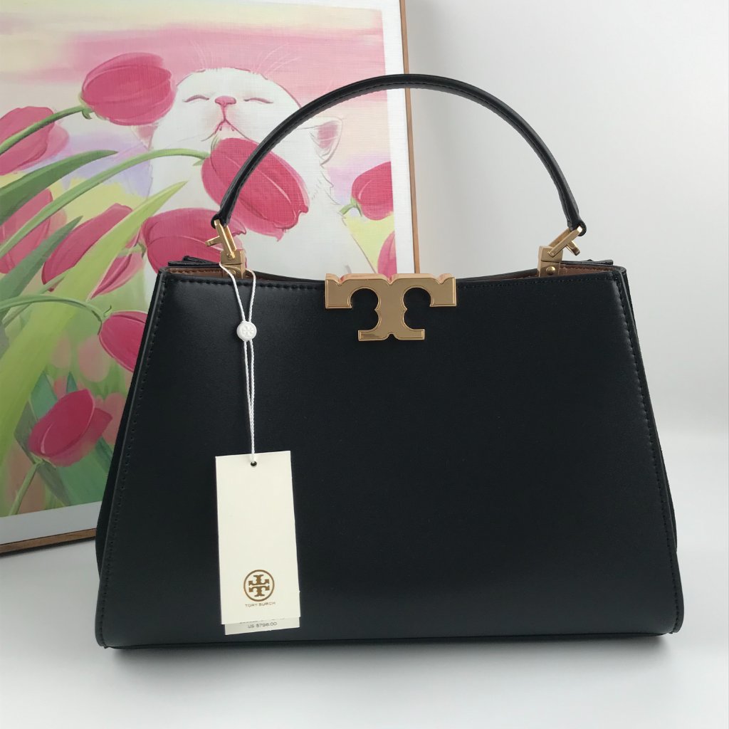 New Tory Burch Eleanor Satchell Black Handbag